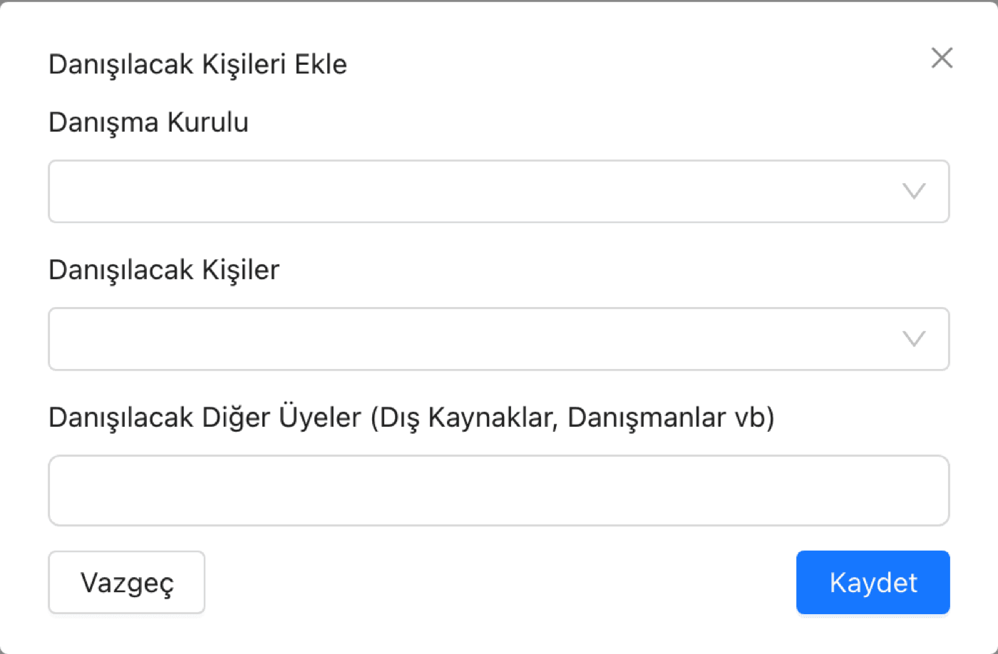 Onaycı ekleme penceresi